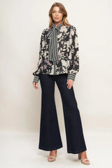 GARDEN GLAM BLACK WOVEN TOP - Flying Tomato - Flyclothing LLC