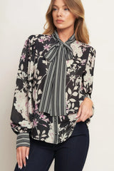 GARDEN GLAM BLACK WOVEN TOP - Flying Tomato - Flyclothing LLC