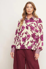 SWEET BOTANICAL CHARM WOVEN TOP - Flying Tomato - Flyclothing LLC