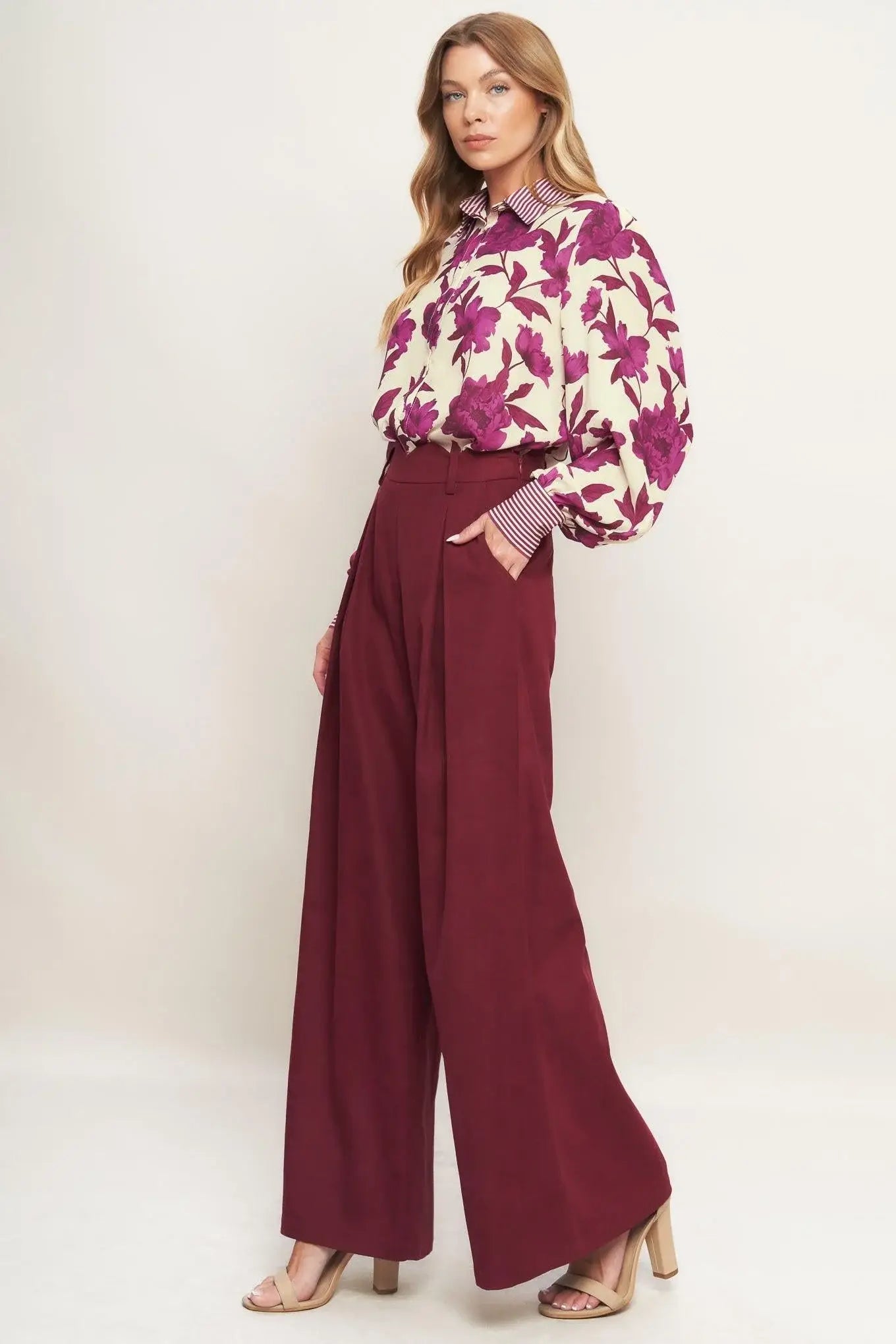 SWEET BOTANICAL CHARM WOVEN TOP - Flying Tomato - Flyclothing LLC