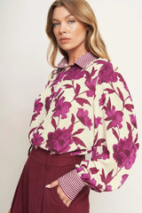 SWEET BOTANICAL CHARM WOVEN TOP - Flying Tomato - Flyclothing LLC