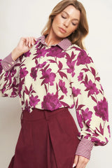 SWEET BOTANICAL CHARM WOVEN TOP - Flying Tomato - Flyclothing LLC
