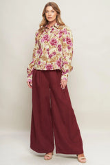 PARISIAN ROSE DREAM WOVEN TOP - Flying Tomato - Flyclothing LLC