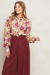 PARISIAN ROSE DREAM WOVEN TOP - Flying Tomato - Flyclothing LLC