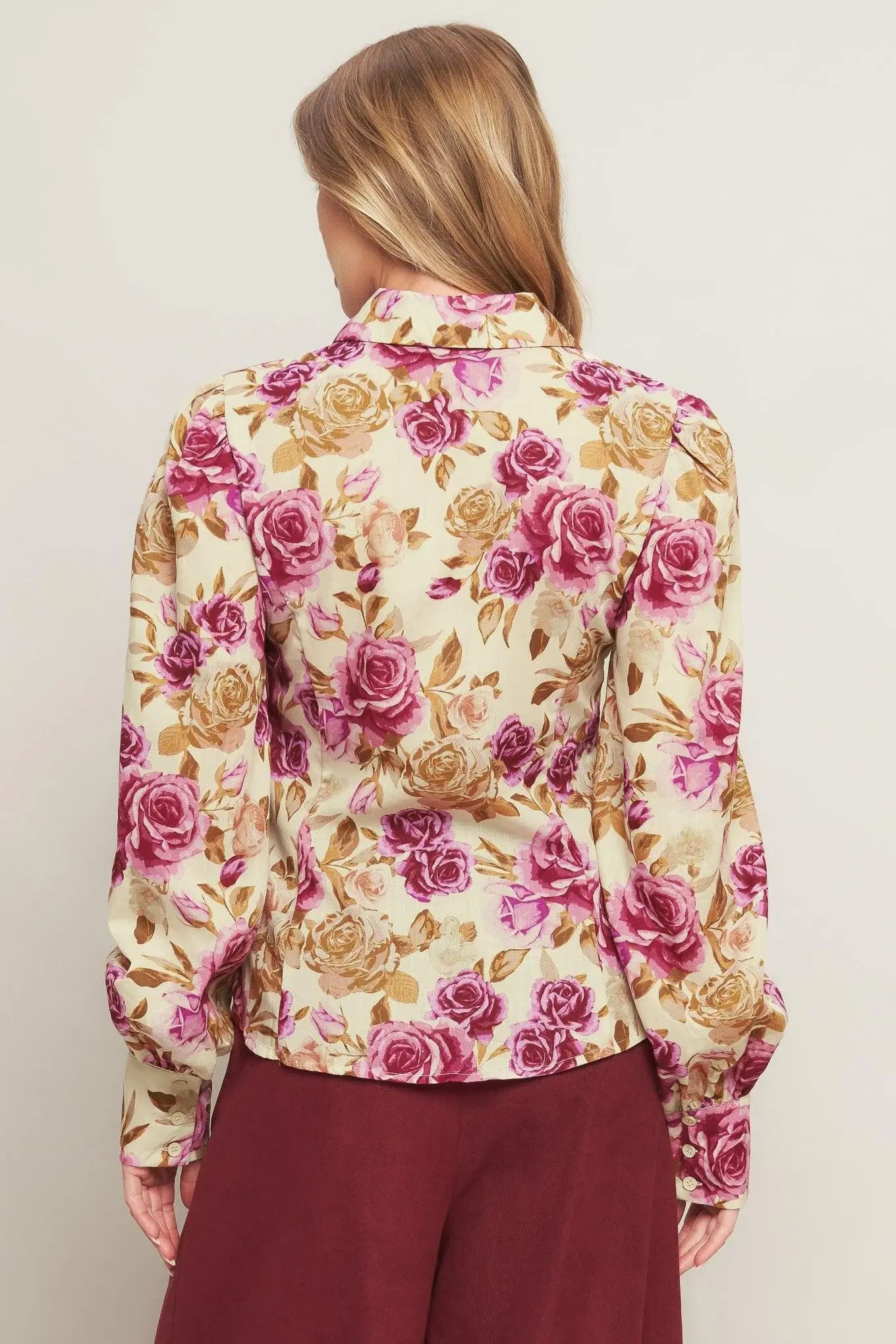 PARISIAN ROSE DREAM WOVEN TOP - Flying Tomato - Flyclothing LLC