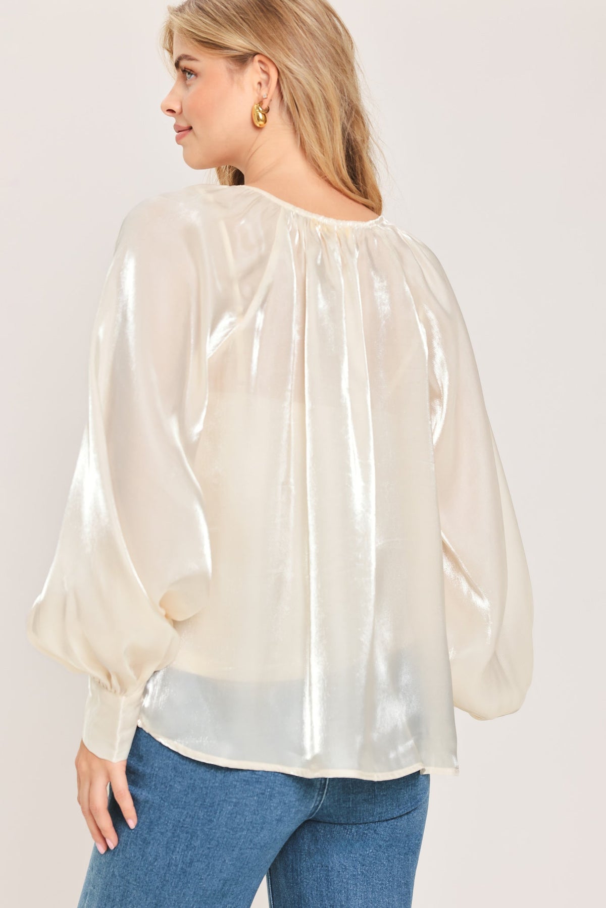ETERNAL PEARL CHARM WOVEN PEASANT TOP - Flying Tomato - Flyclothing LLC