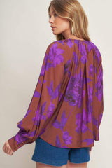 VIOLET DREAM WOVEN PEASANT TOP - Flying Tomato - Flyclothing LLC