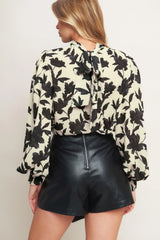 FREEDOM FLORAL STATEMENT WOVEN TOP - Flying Tomato - Flyclothing LLC