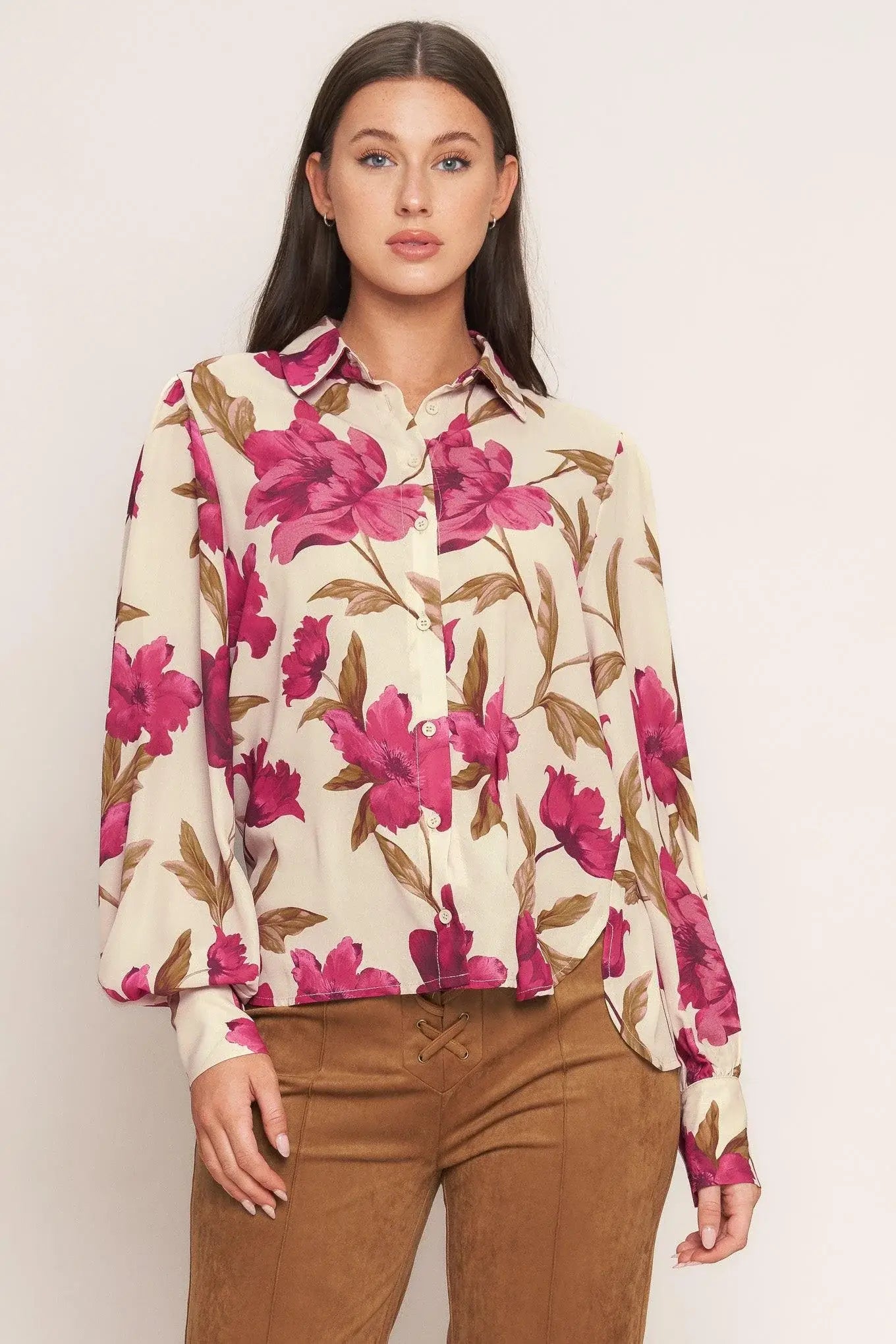 ROSEWOOD RETRO WOVEN TOP - Flying Tomato - Flyclothing LLC