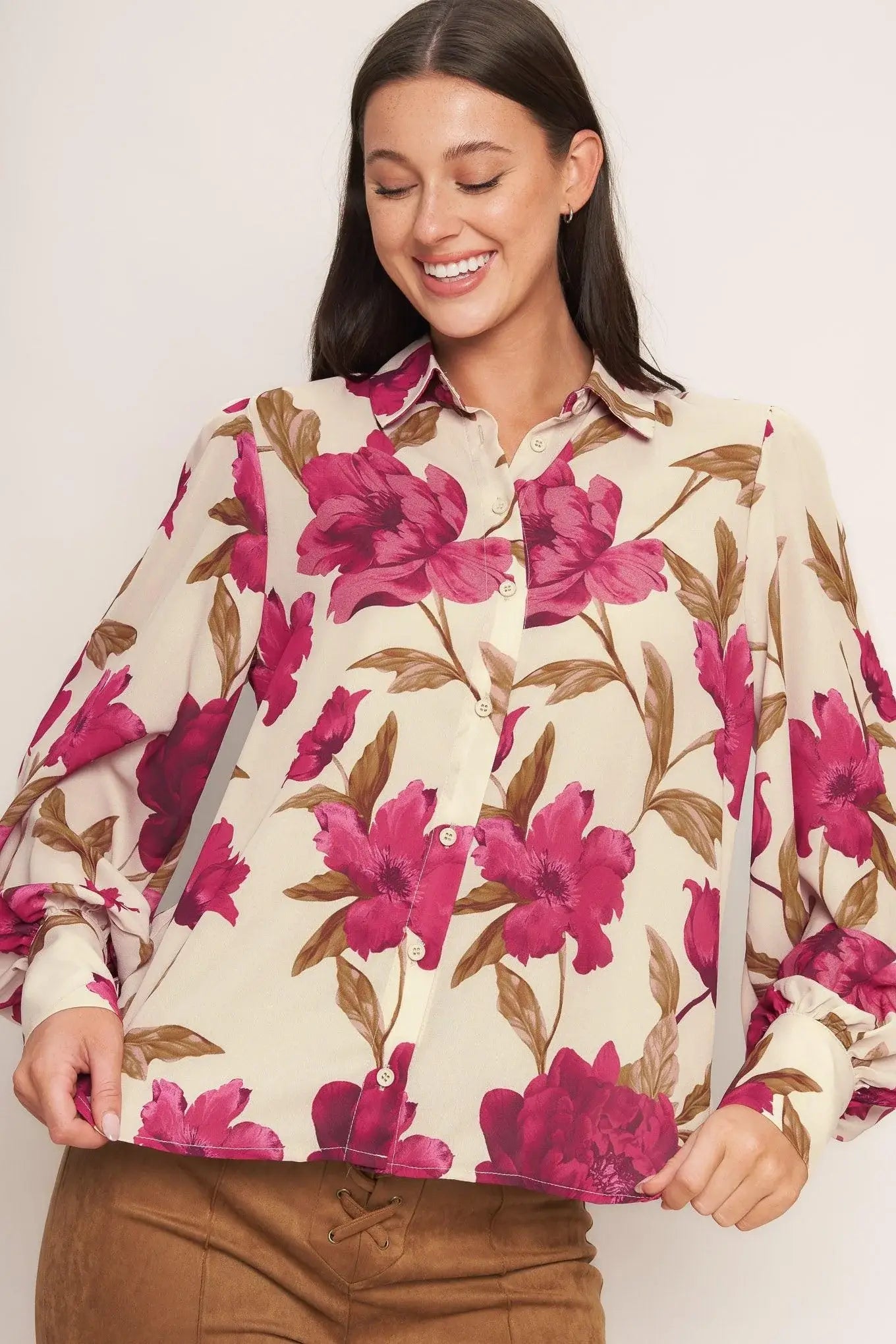 ROSEWOOD RETRO WOVEN TOP - Flying Tomato - Flyclothing LLC