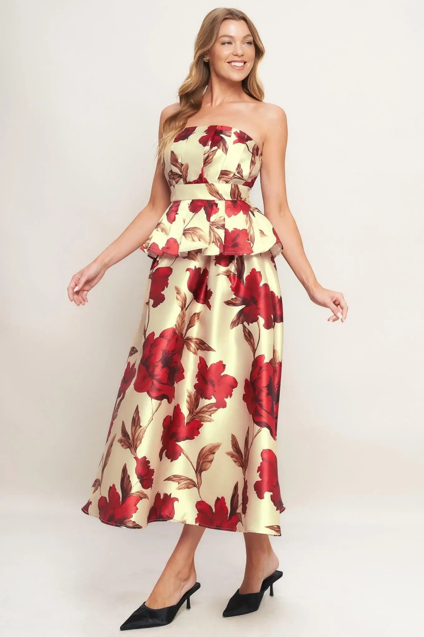 HOLIDAY BLOSSOM WOVEN TOP - Flying Tomato - Flyclothing LLC