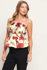HOLIDAY BLOSSOM WOVEN TOP - Flying Tomato - Flyclothing LLC