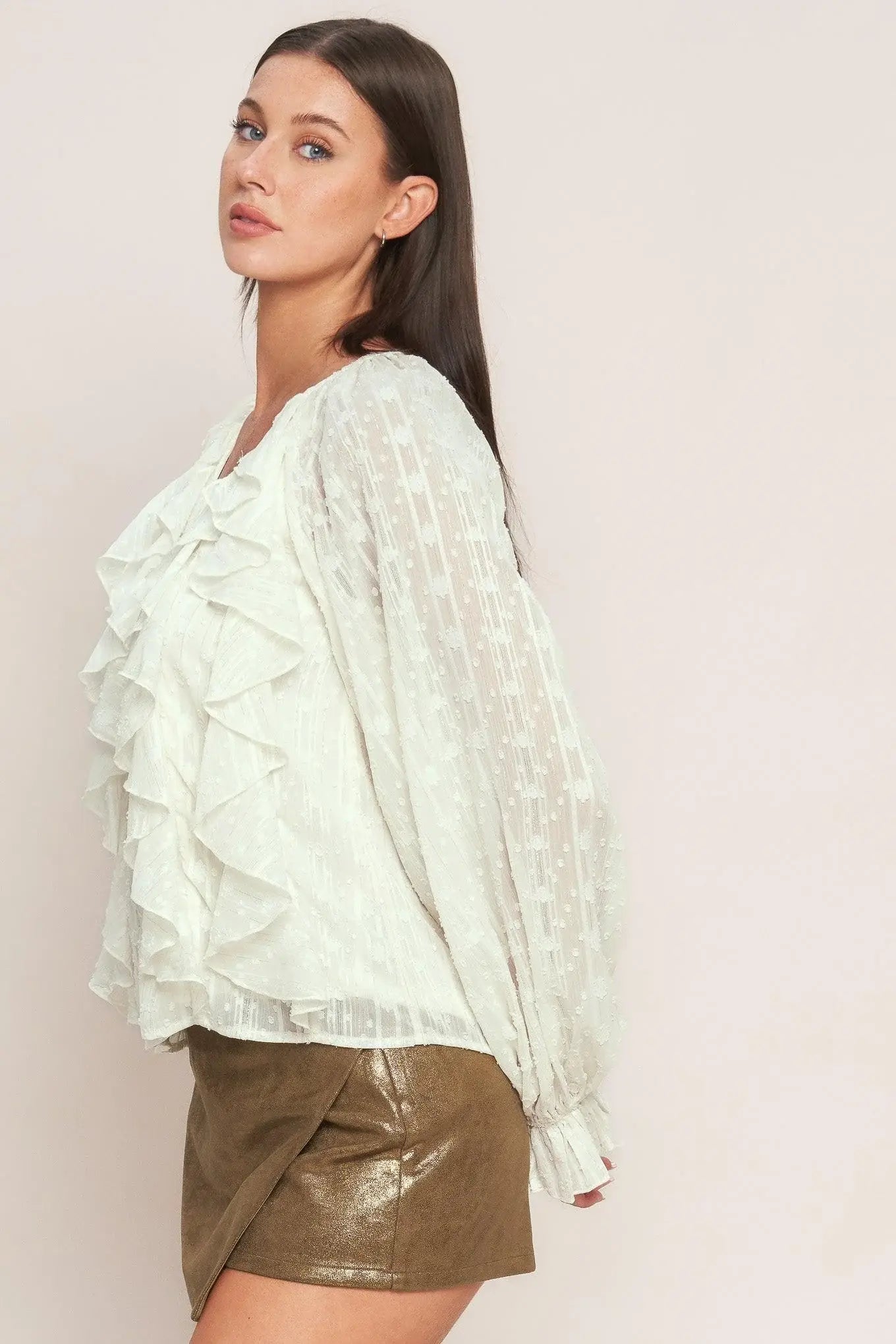 MILK & MOONLIGHT WOVEN TOP - Flying Tomato - Flyclothing LLC