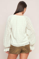 MILK & MOONLIGHT WOVEN TOP - Flying Tomato - Flyclothing LLC