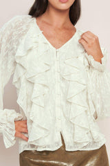 MILK & MOONLIGHT WOVEN TOP - Flying Tomato - Flyclothing LLC