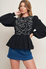 BLACK CANVAS WOVEN TOP - Flying Tomato - Flyclothing LLC