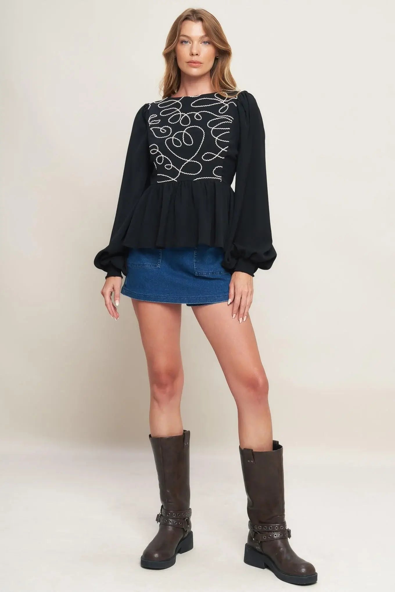 BLACK CANVAS WOVEN TOP - Flying Tomato - Flyclothing LLC