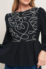 BLACK CANVAS WOVEN TOP - Flying Tomato - Flyclothing LLC