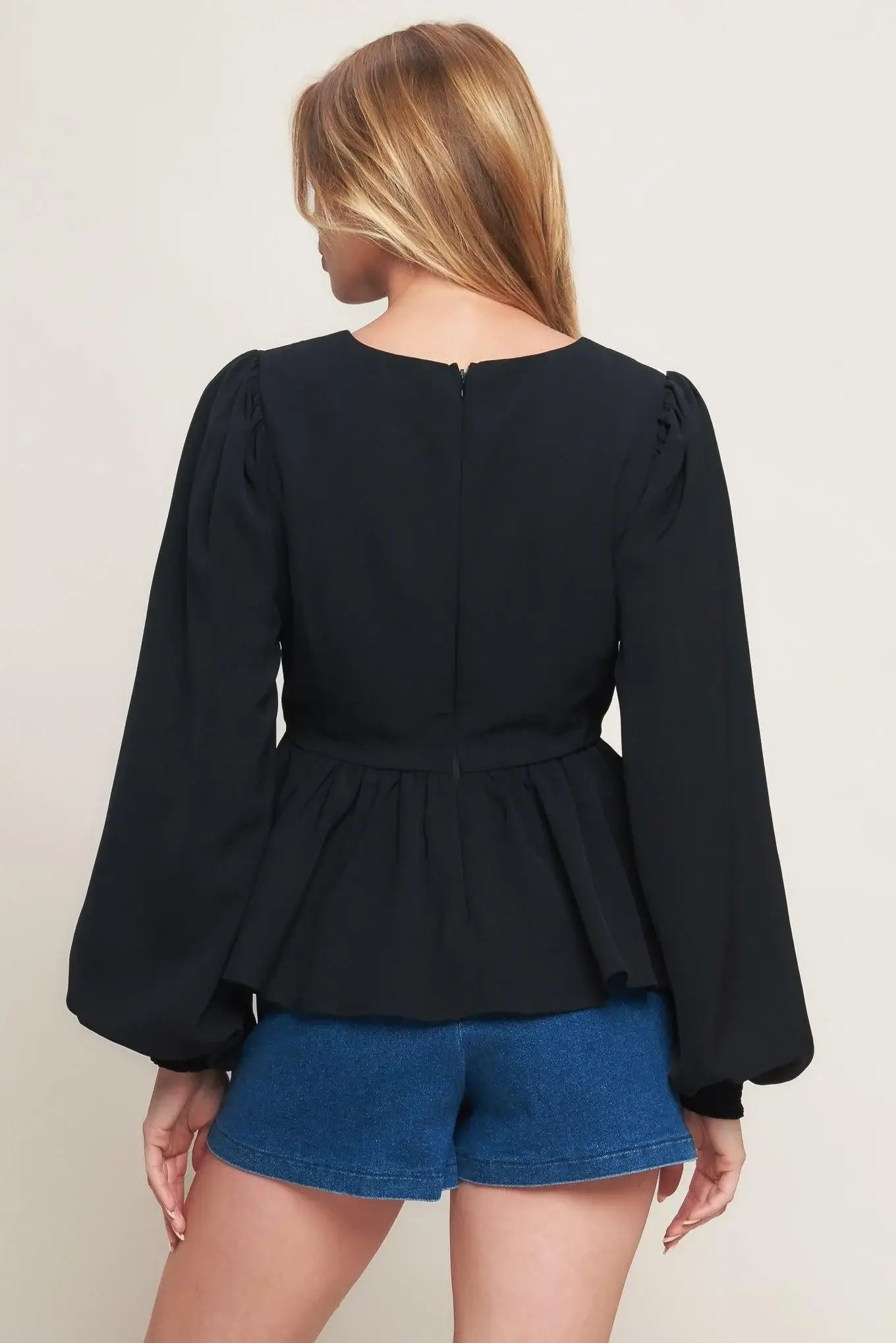 BLACK CANVAS WOVEN TOP - Flying Tomato - Flyclothing LLC