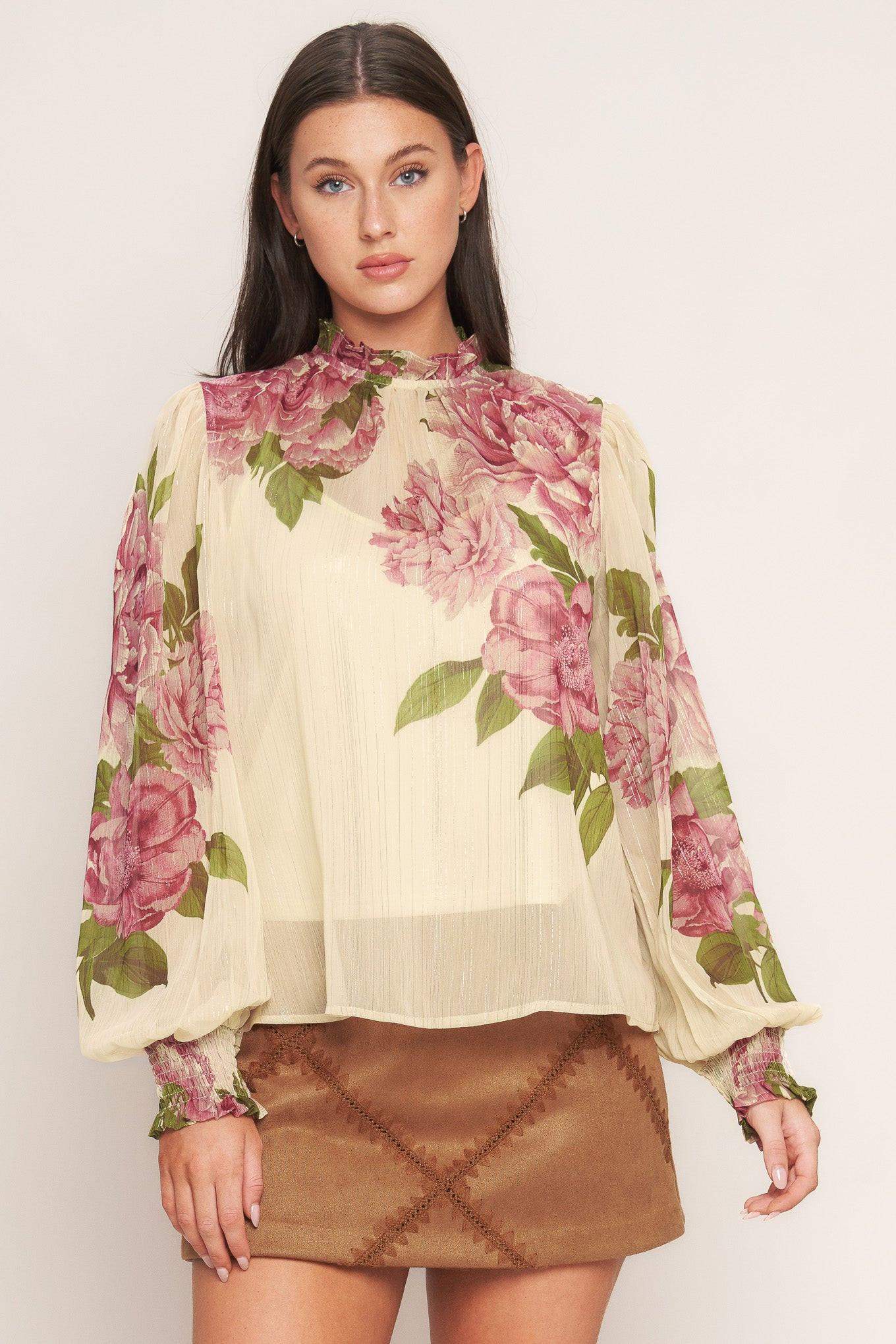 ROMANTIC HERITAGE WOVEN TOP - Flying Tomato - Flyclothing LLC