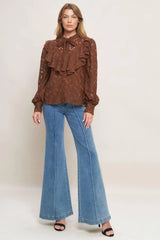 ROMANTIC SHADE WOVEN LACE TOP - Flying Tomato - Flyclothing LLC