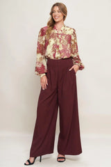 CHATEAU FLORAL WOVEN TOP - Flying Tomato - Flyclothing LLC