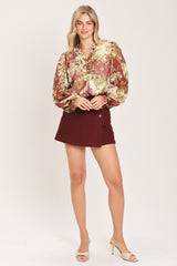 CHATEAU FLORAL WOVEN TOP