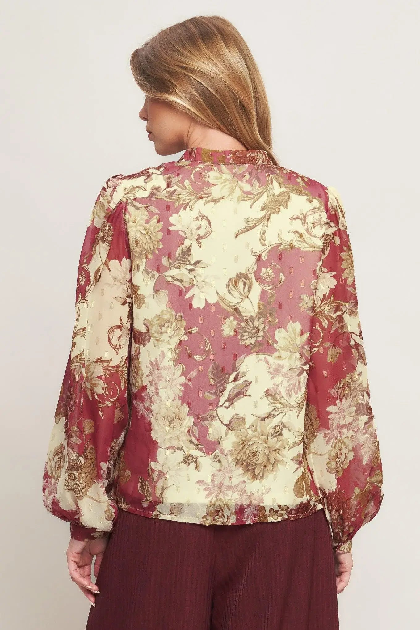 CHATEAU FLORAL WOVEN TOP - Flying Tomato - Flyclothing LLC