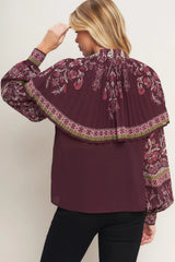AZTEC CHERRY WOVEN TOP - Flying Tomato - Flyclothing LLC
