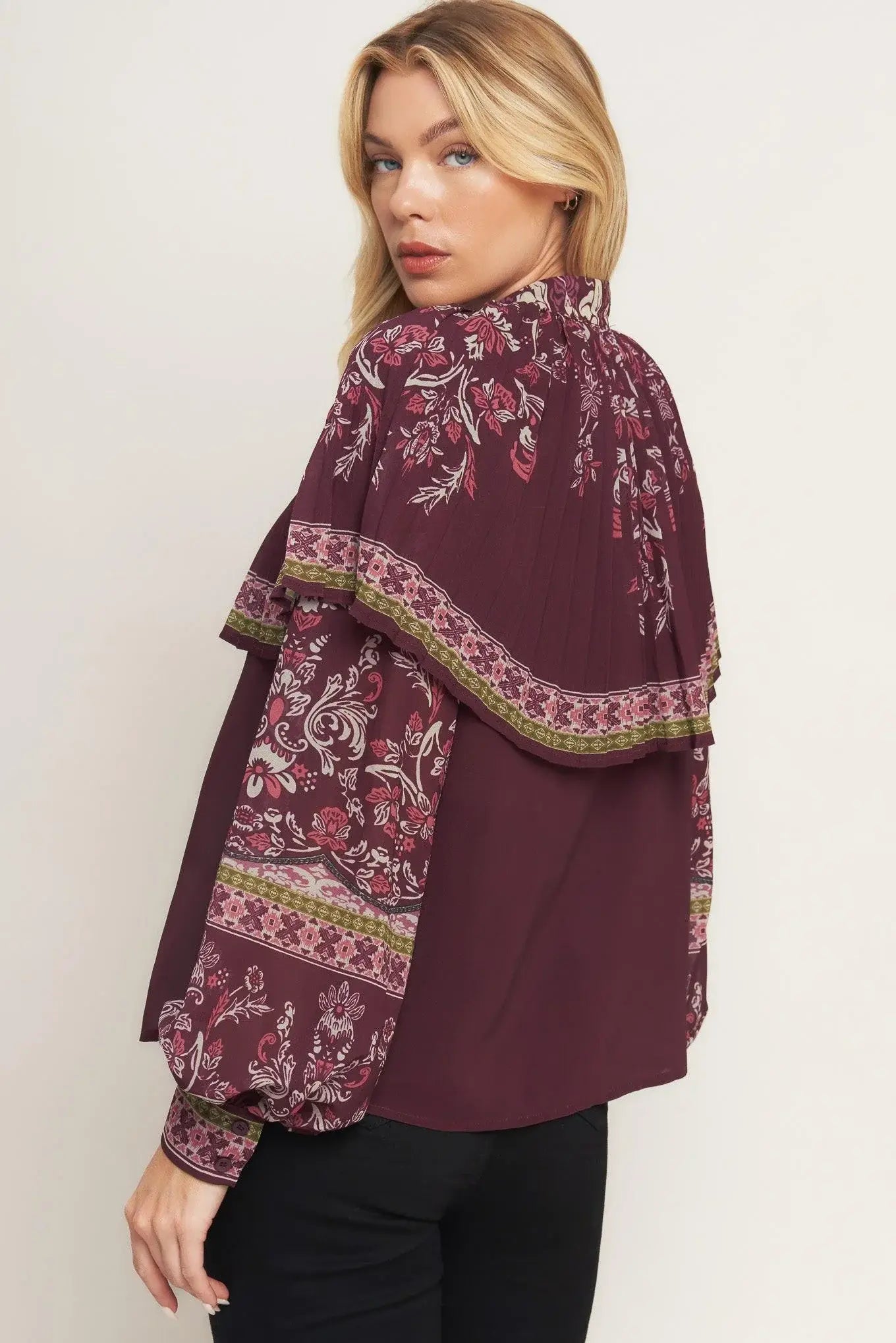 AZTEC CHERRY WOVEN TOP - Flying Tomato - Flyclothing LLC