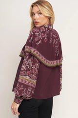 AZTEC CHERRY WOVEN TOP - Flying Tomato - Flyclothing LLC