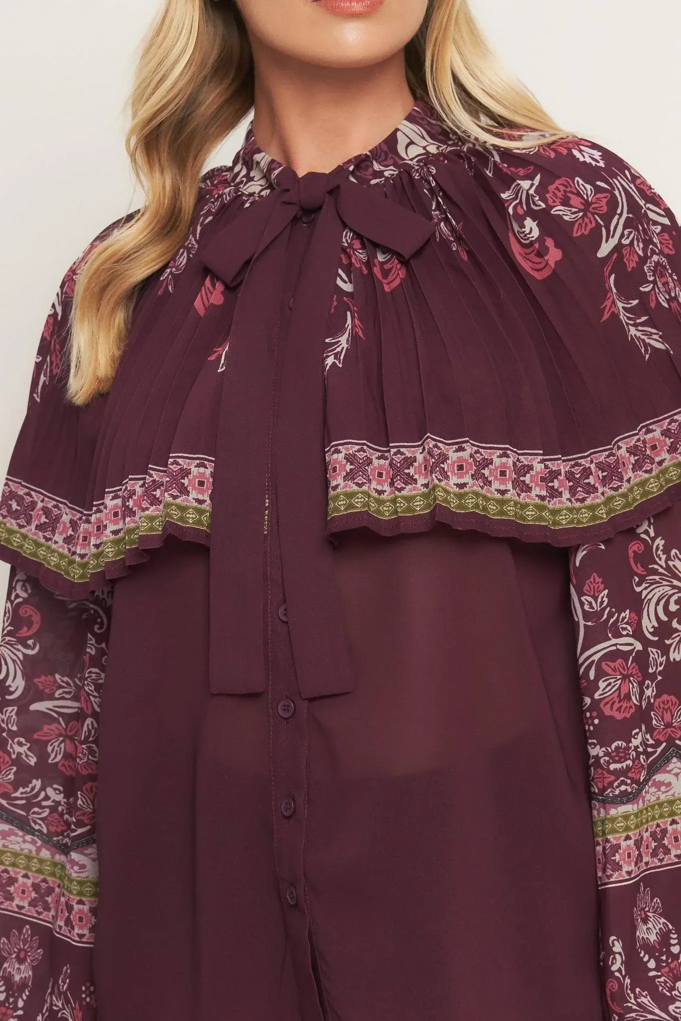 AZTEC CHERRY WOVEN TOP - Flying Tomato - Flyclothing LLC