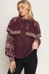 AZTEC CHERRY WOVEN TOP - Flying Tomato - Flyclothing LLC
