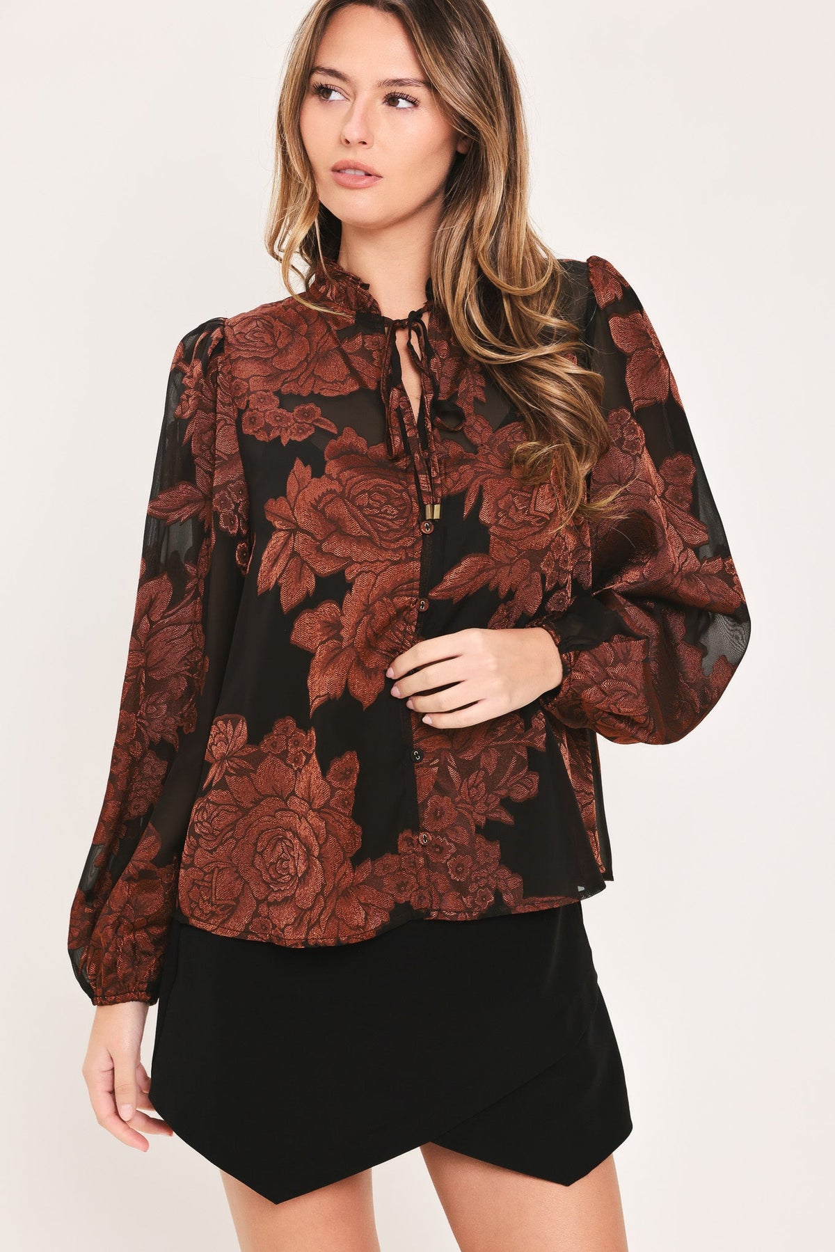 JUST DARK ENOUGH TO FEEL SPECIAL WOVEN TOP - Flying Tomato - Flyclothing LLC