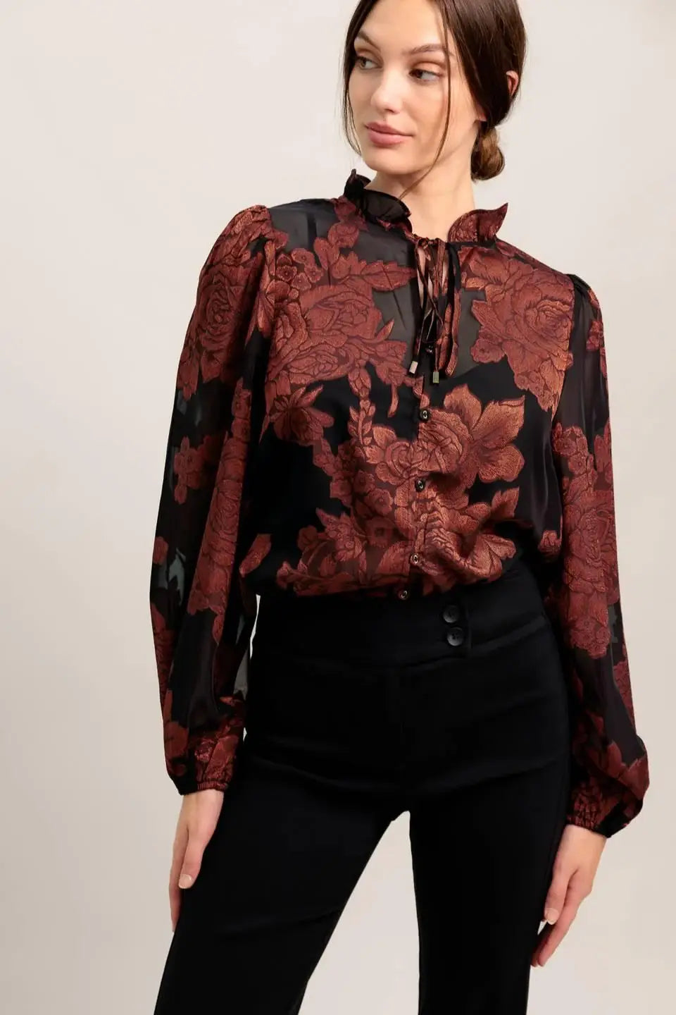 JUST DARK ENOUGH TO FEEL SPECIAL WOVEN TOP - Flying Tomato - Flyclothing LLC