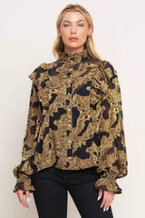 SHADOW GLINT WOVEN TOP - Flying Tomato - Flyclothing LLC