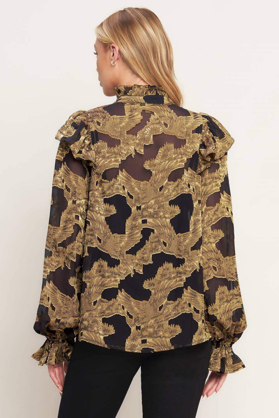 SHADOW GLINT WOVEN TOP - Flying Tomato - Flyclothing LLC