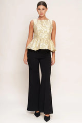 CANDLELIGHT BLOOM JACQUARD WOVEN TOP - Flying Tomato - Flyclothing LLC