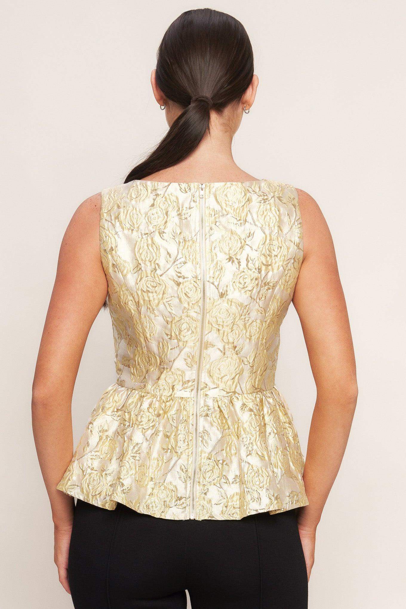 CANDLELIGHT BLOOM JACQUARD WOVEN TOP - Flying Tomato - Flyclothing LLC