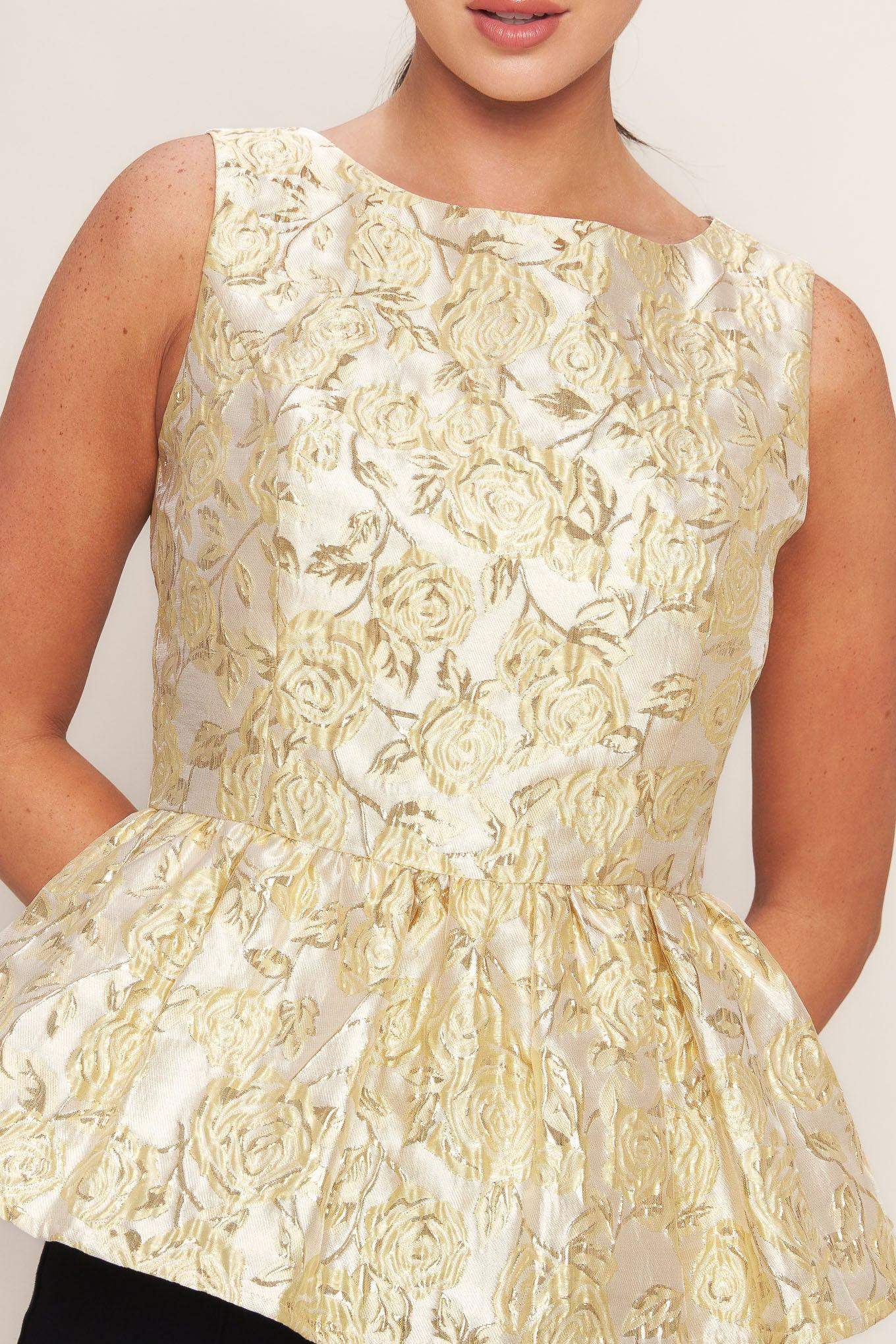 CANDLELIGHT BLOOM JACQUARD WOVEN TOP - Flying Tomato - Flyclothing LLC