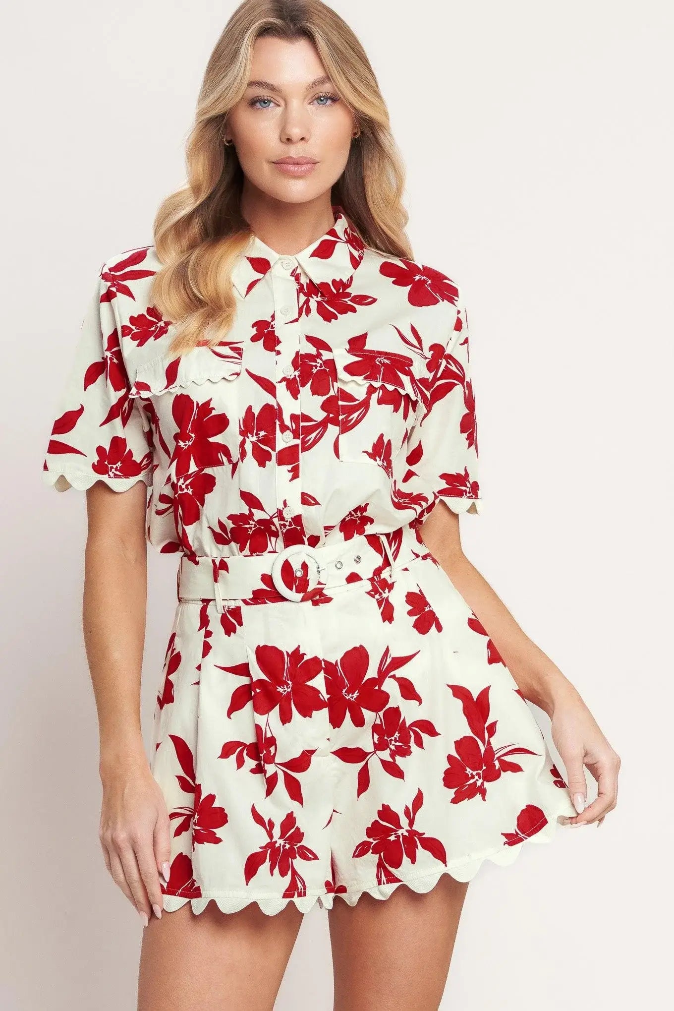FLORAL KISS WOVEN TOP - Flying Tomato - Flyclothing LLC