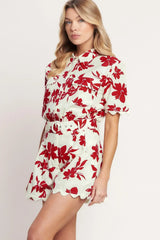 FLORAL KISS WOVEN TOP - Flying Tomato - Flyclothing LLC