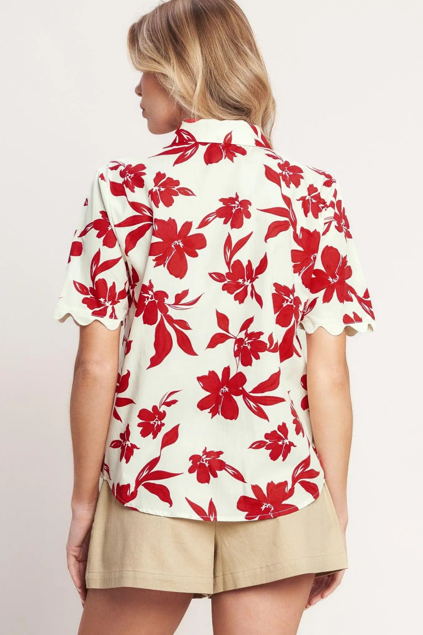FLORAL KISS WOVEN TOP - Flying Tomato - Flyclothing LLC