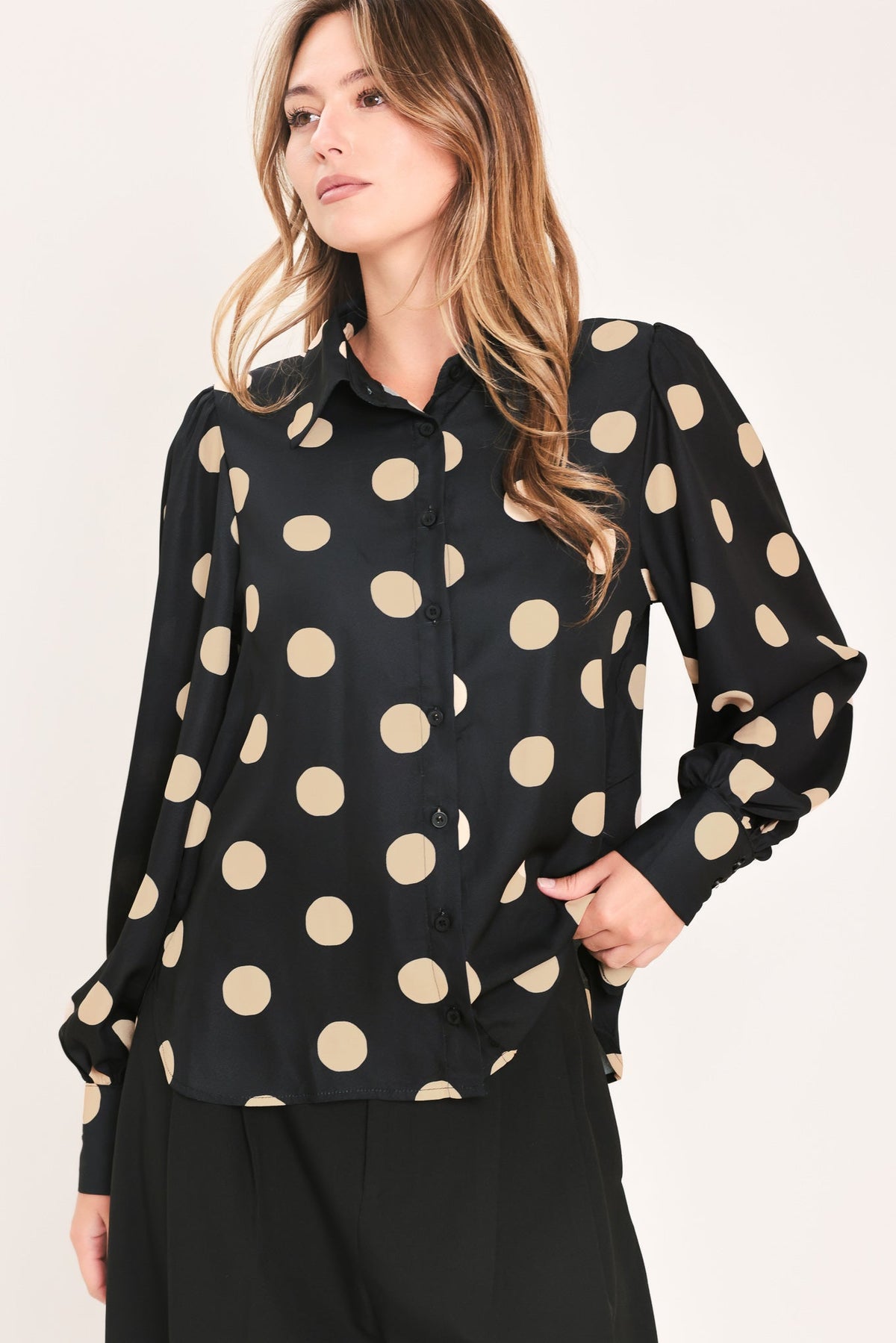 URBAN CIRCLES WOVEN TOP - Flying Tomato - Flyclothing LLC