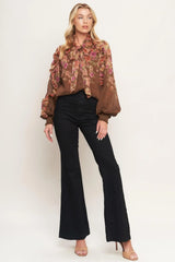 EARTHLY ROMANCE WOVEN TOP - Flying Tomato - Flyclothing LLC
