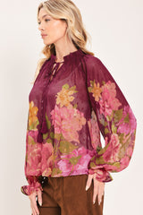FLORA ROMANTICA WOVEN TOP