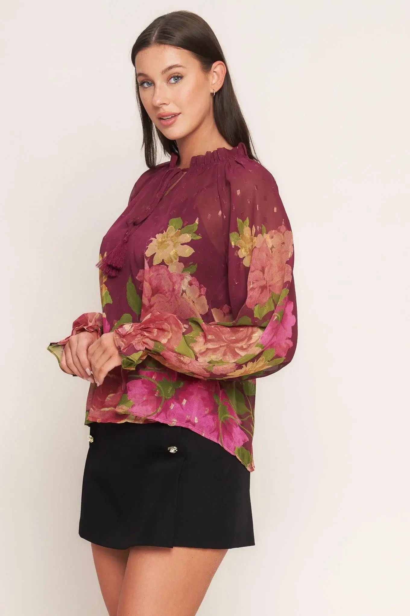 FLORA ROMANTICA WOVEN TOP - Flying Tomato - Flyclothing LLC