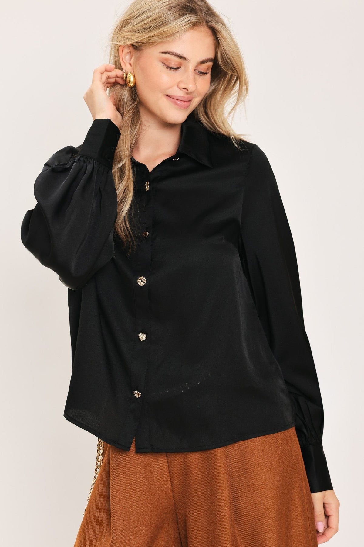 BLACK ORBIT WOVEN TOP - Flying Tomato - Flyclothing LLC