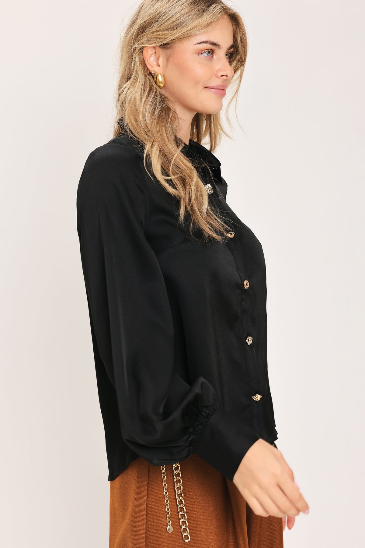 BLACK ORBIT WOVEN TOP - Flying Tomato - Flyclothing LLC