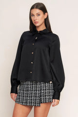 BLACK ORBIT WOVEN TOP - Flying Tomato - Flyclothing LLC
